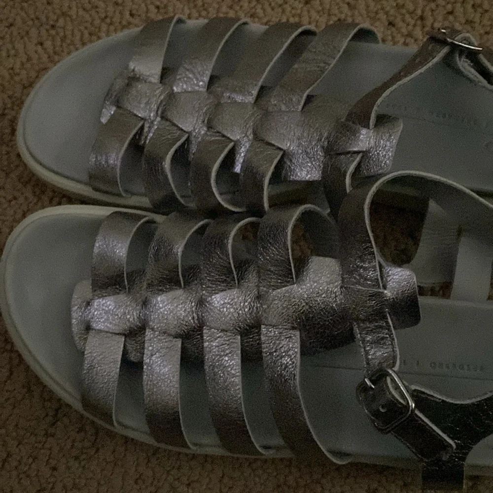 Ecco leather metallic silver sandal - Picture 3 of 3